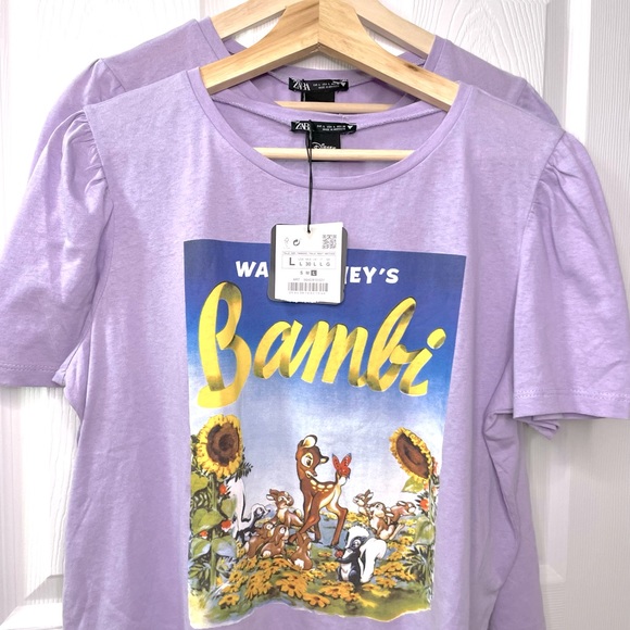 NEW Disney x ZARA Bambi Graphic Shirt - Size Large - Picture 3 of 10